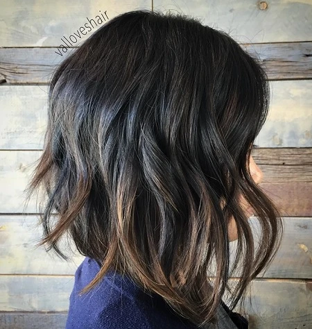 Long Wavy Bob for Thick Hair