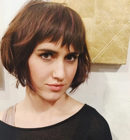 Messy French Bob With Crooked Fringe